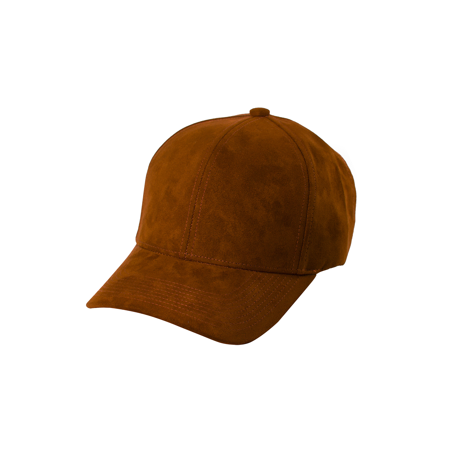 BASEBALL CAP BROWN SUEDE GOLD FRONT SIDE