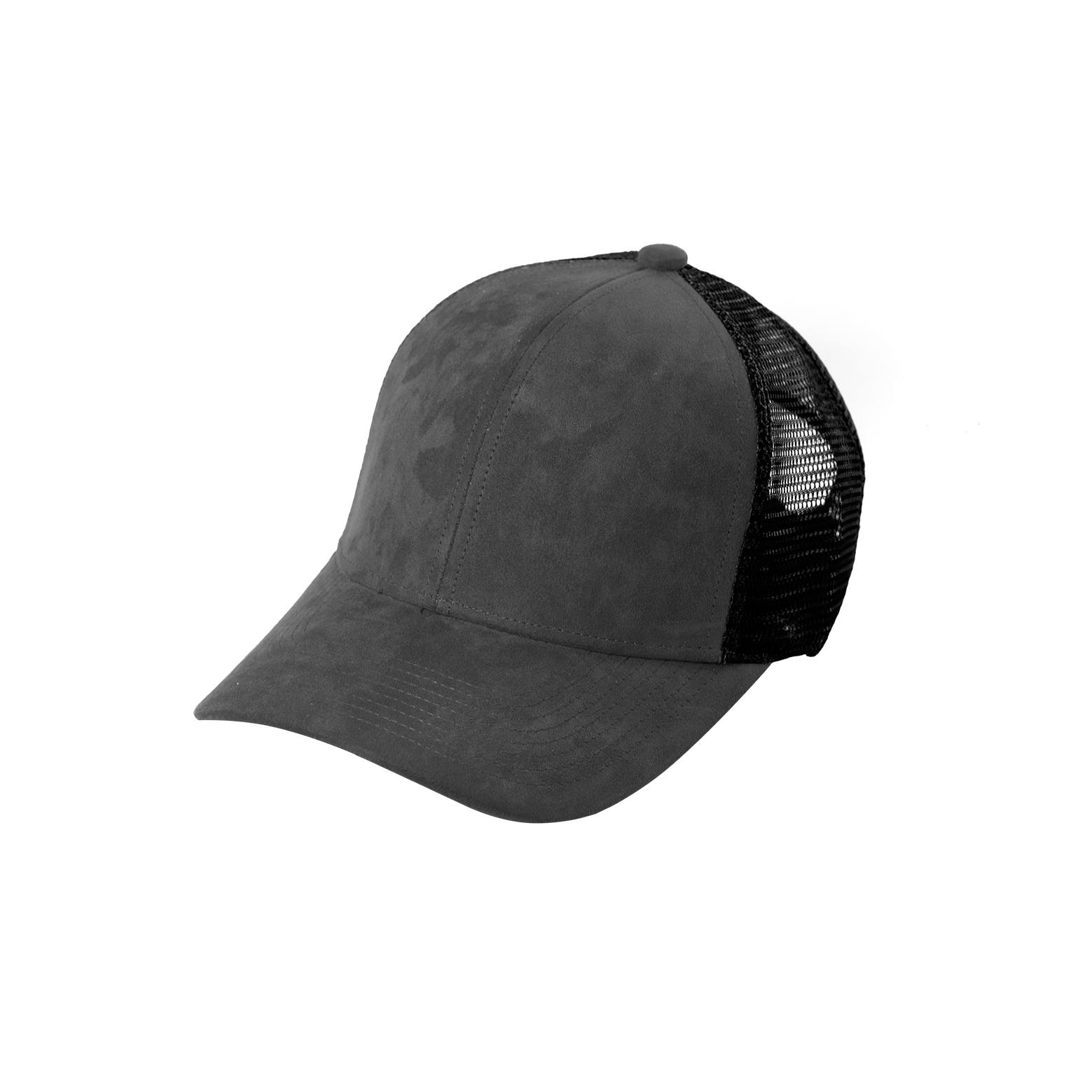 TRUCKER CAP ANTHRACITE SUEDE FRONT SIDE